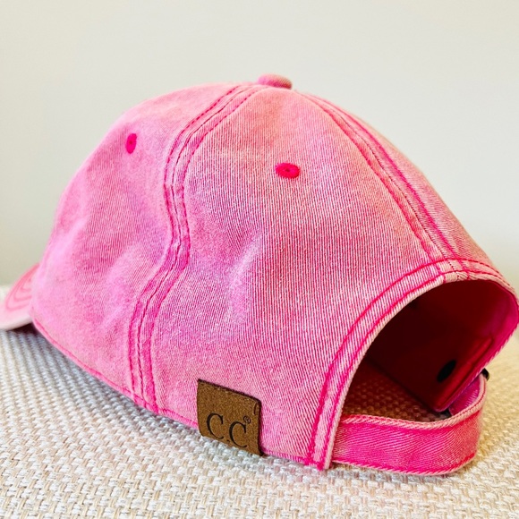 C. C | Pink Denim Baseball Cap - Picture 5 of 6